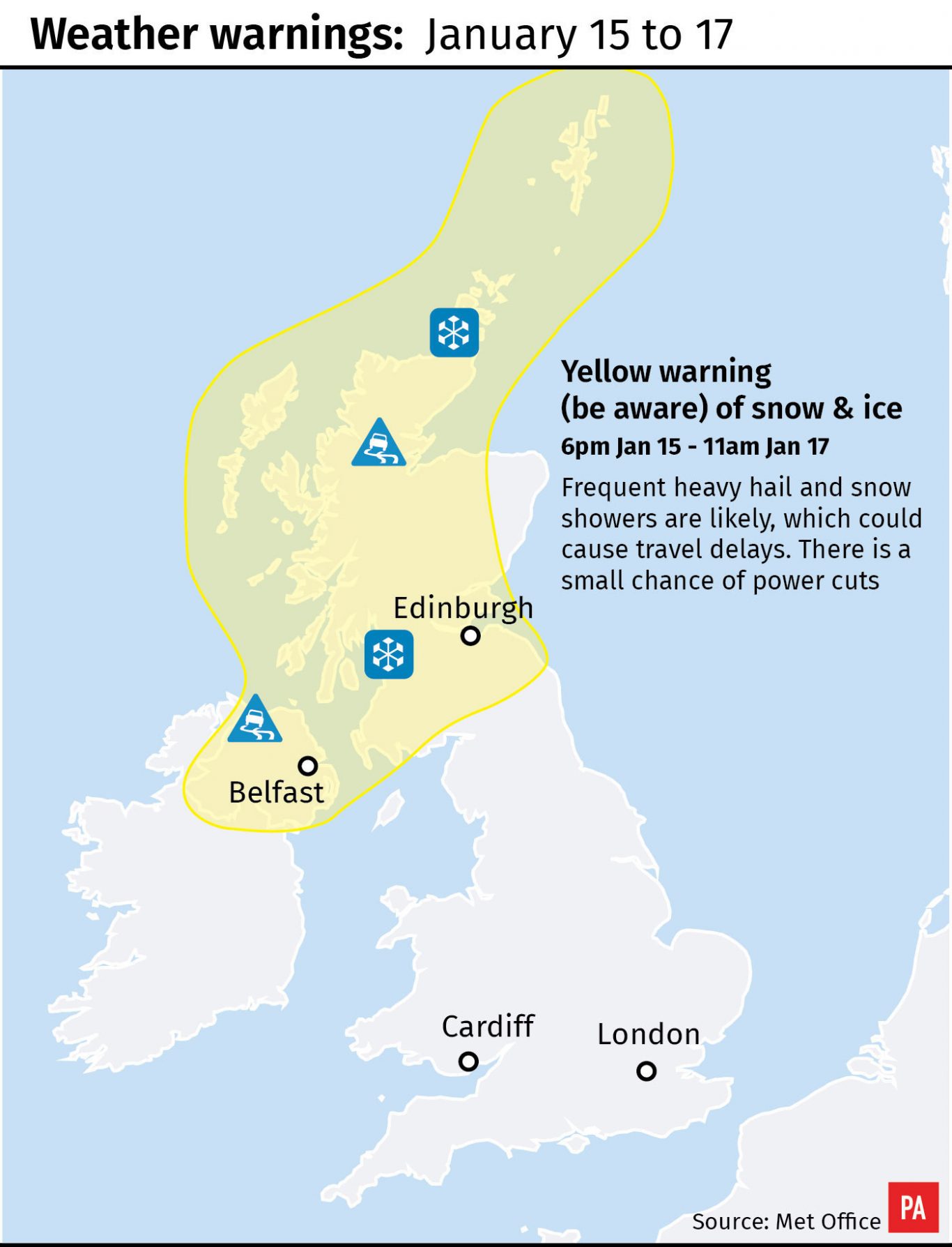 Weather warnings: January 15 to 17. 