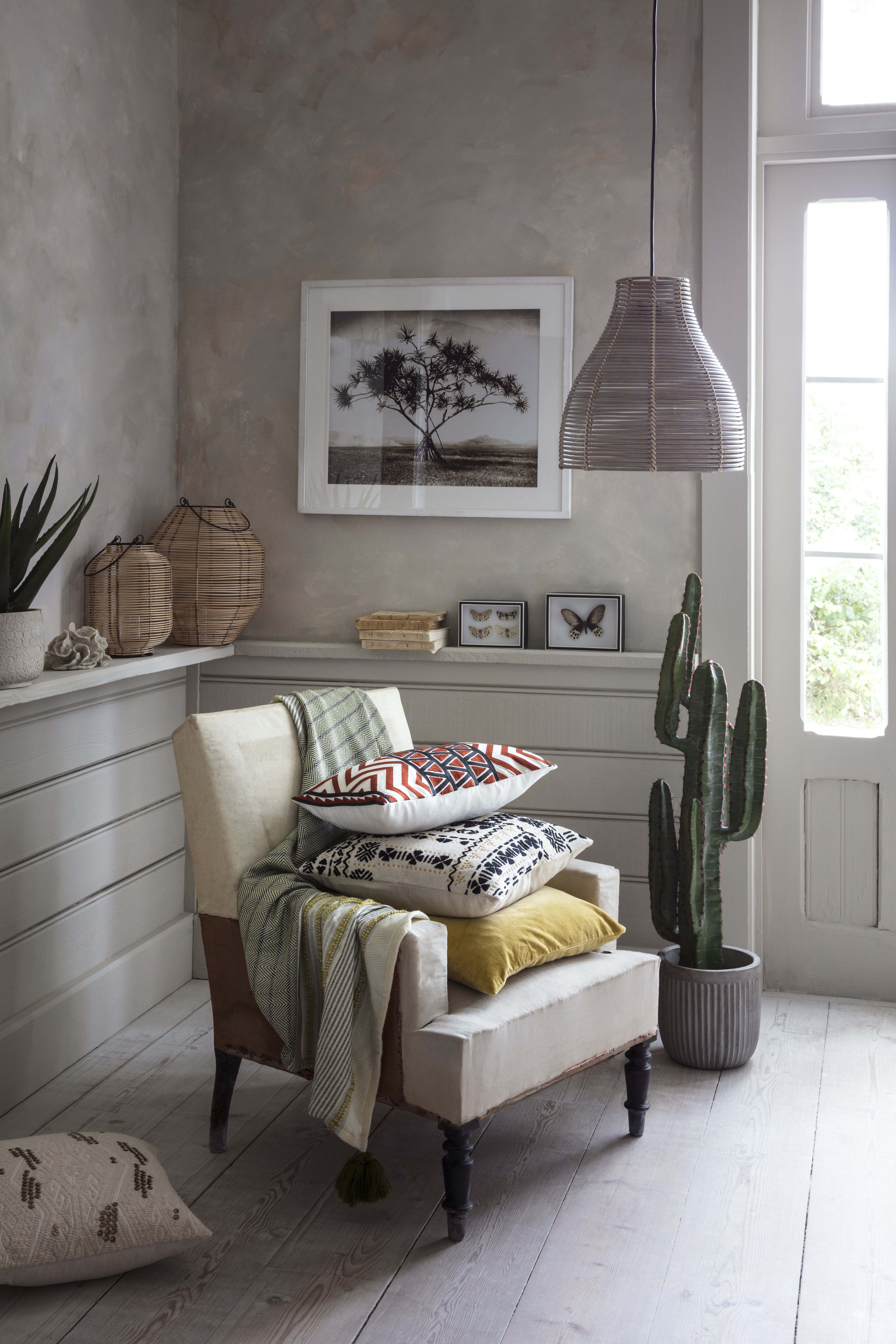 Decor Desires 3 Gorgeous New Interiors Trends To Try In 2018 House Of Fraser S New Range Features A Woven Throw Cushions Junipa Baja Planter C Ornament Cane Lanterns Linea Annika Weave Easy Fit