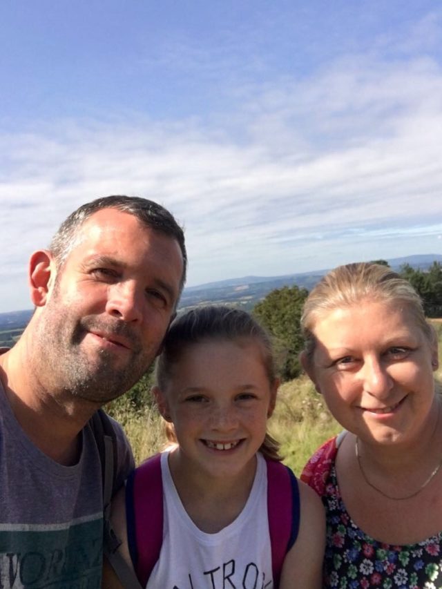 Graham Hyde with daughter Grace and wife Joanne