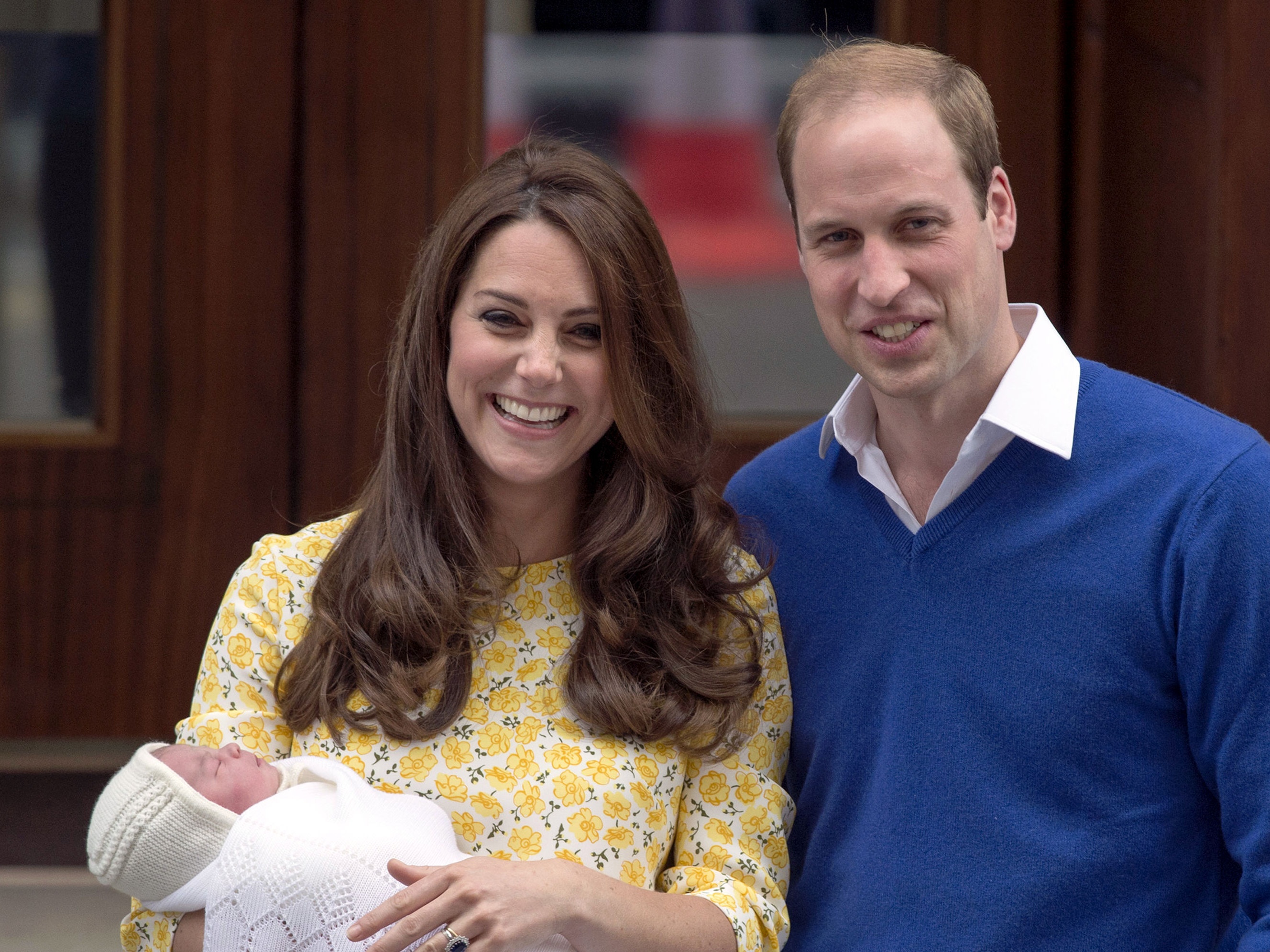 In truth few were studying William's hair when Princess Charlotte made her public debut (Anthony Devlin/PA)
