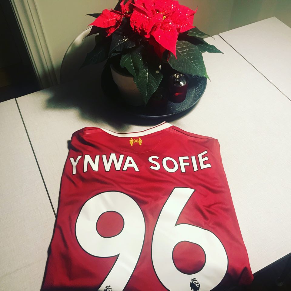 YNWA Sofie's Liverpool shirt