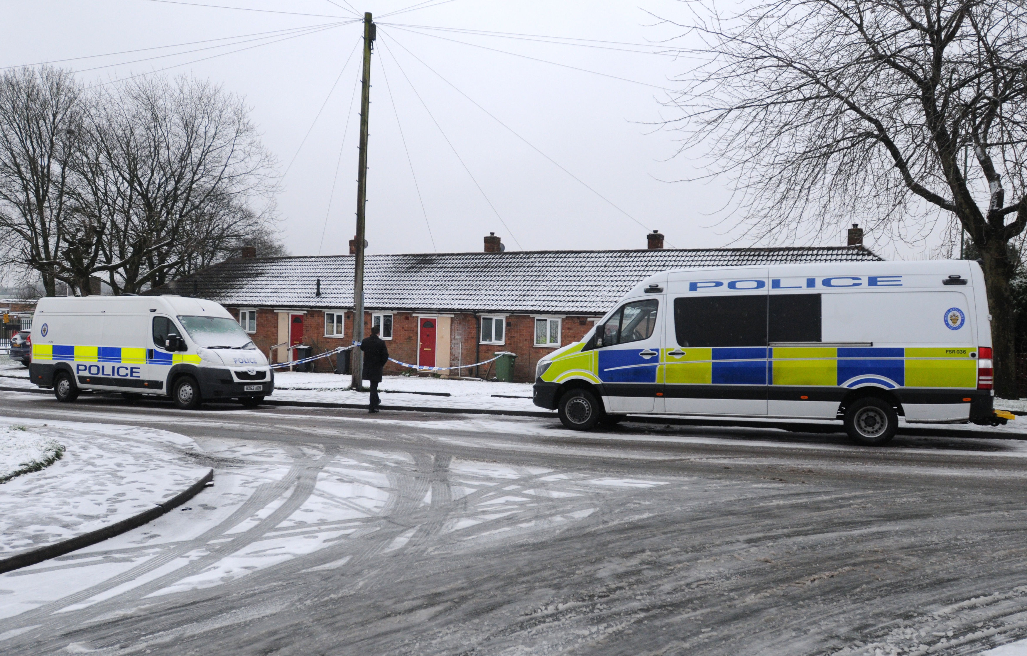Police at the property in Brownhills, near Walsall (Matthew Cooper/PA)