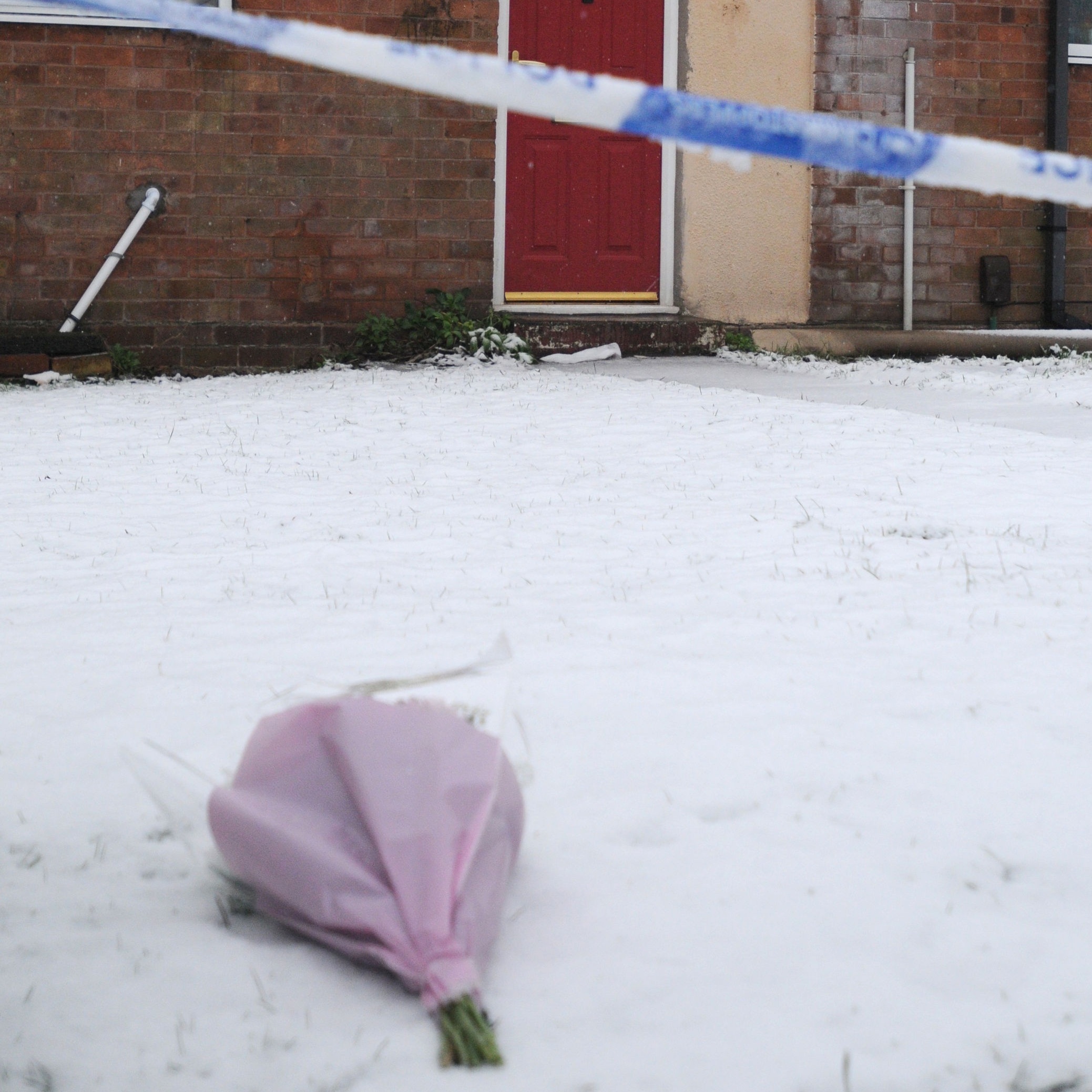 Floral tribute at the scene