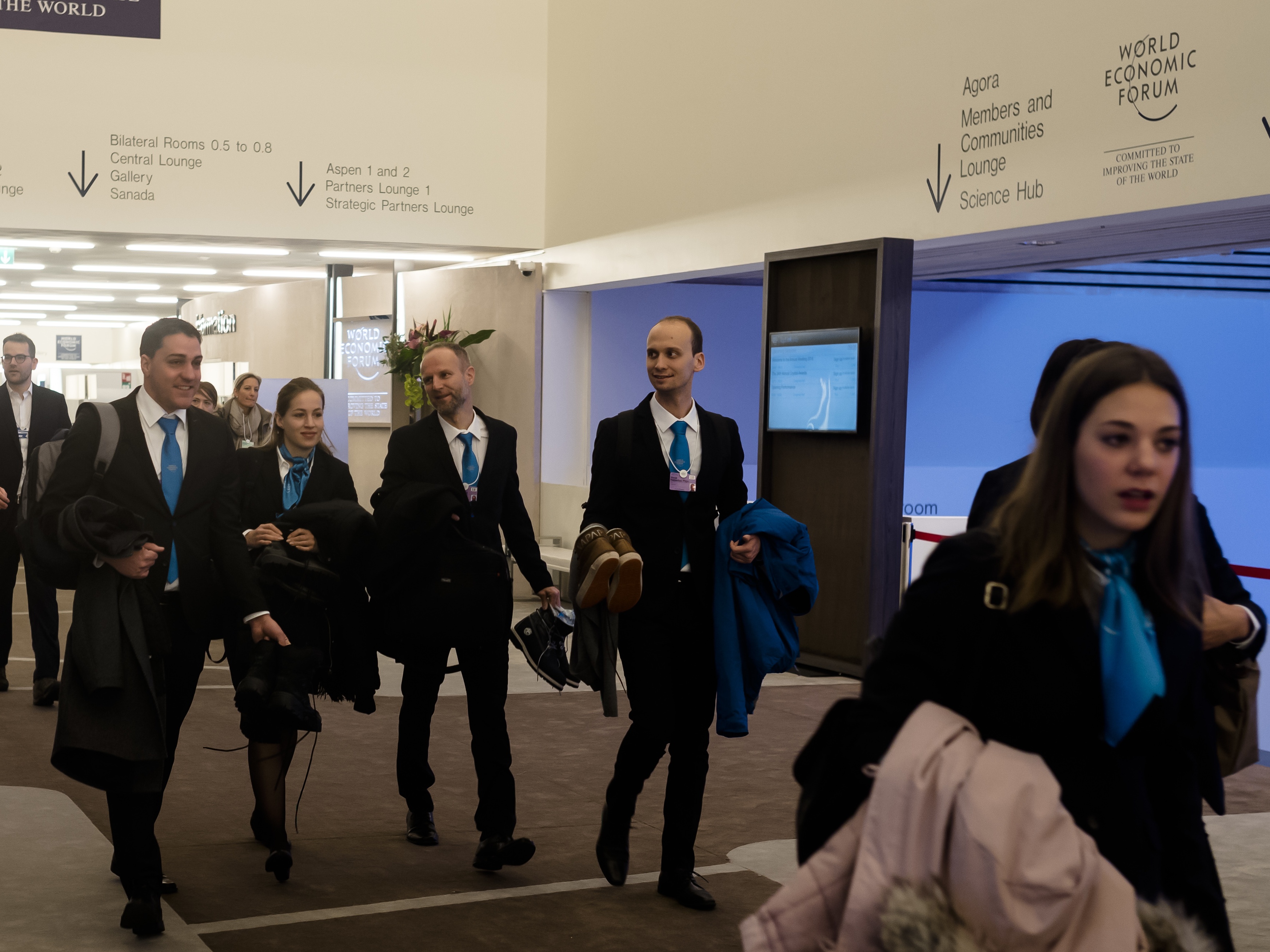 Delegates arriving at Davos (Markus Schreiber/AP)