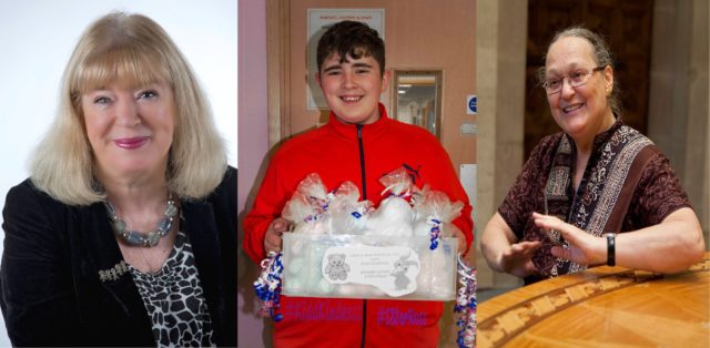 Sandra Brown, Mason Kidd and Anna Ferrer have been nominated for the 2018 Robert Burns Humanitarian Award (South Ayrshire Council/PA)