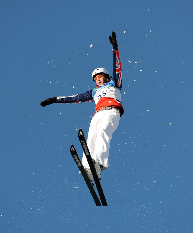 Team GB’s Sarah Ainsworth strutting her stuff in the Women’s Freestyle Skiing at the 2010 Vancouver Winter Olympics (PA)
