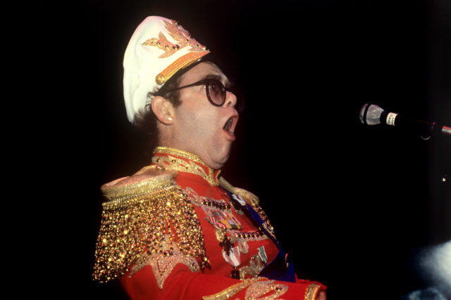 Elton John showing his new uniform in London (PA)