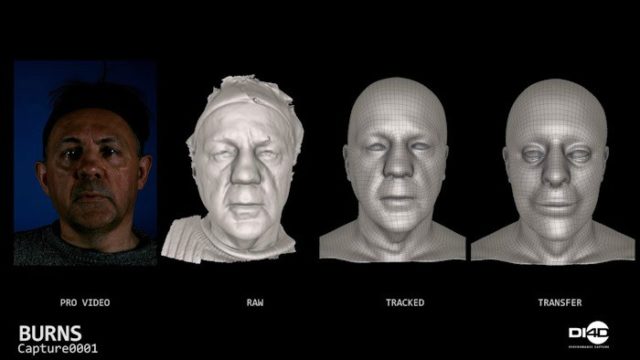 Rab Wilson was recorded reciting To a Mouse and the footage was then transferred to the 3D digital model of Burns (LJMU/PA)