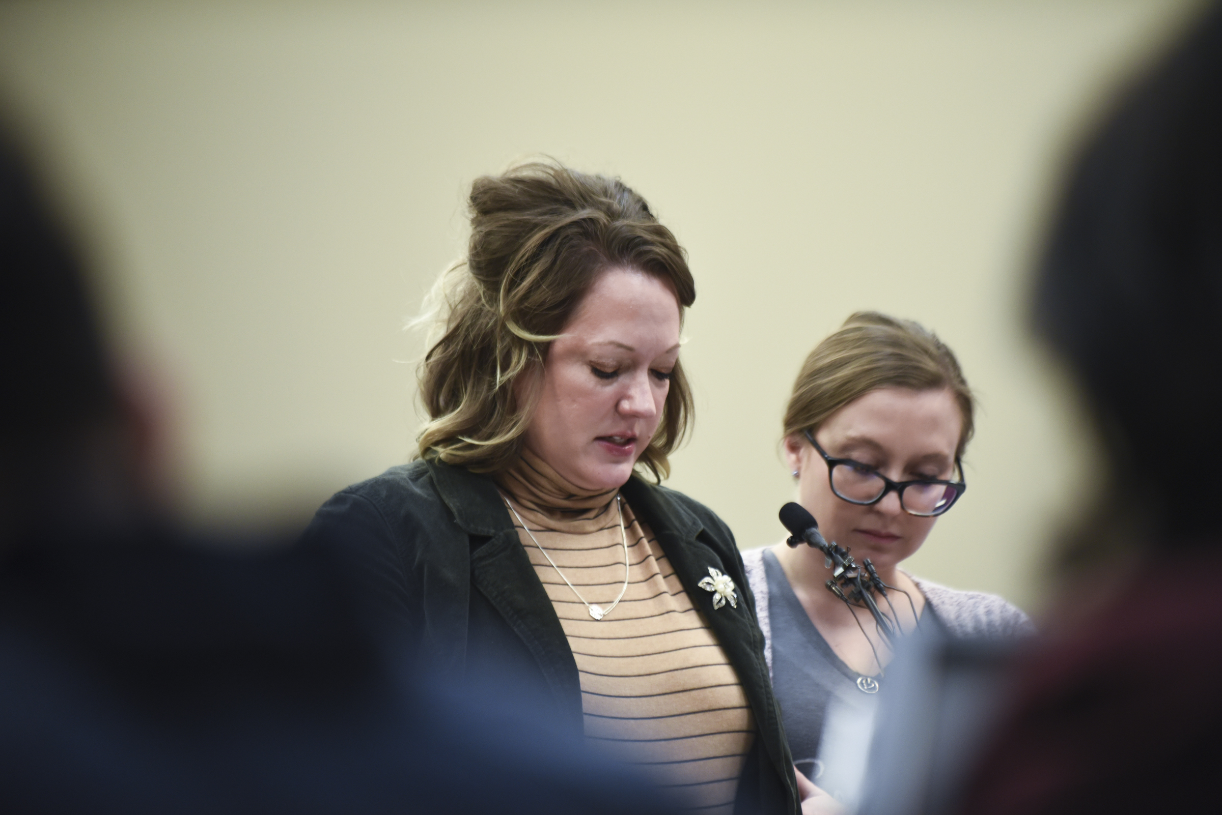 Nicole Reeb reads her victim statement (Matthew Dae Smith/Lansing State Journal via AP)