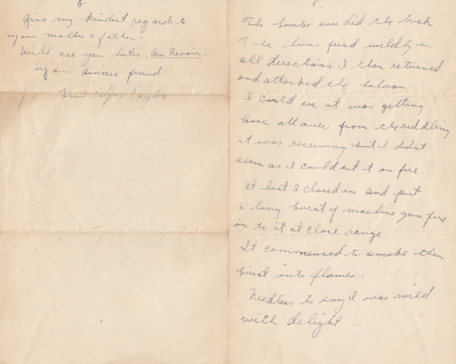 Letter written by Lt Edgar Taylor (Henry Aldridge and Son/PA)