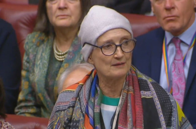 Dame Tessa Jowell speaking in the House of Lords about cancer treatment (PA)