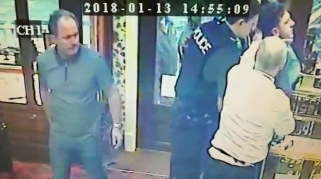 Police arrive four minutes later and arrest the thief