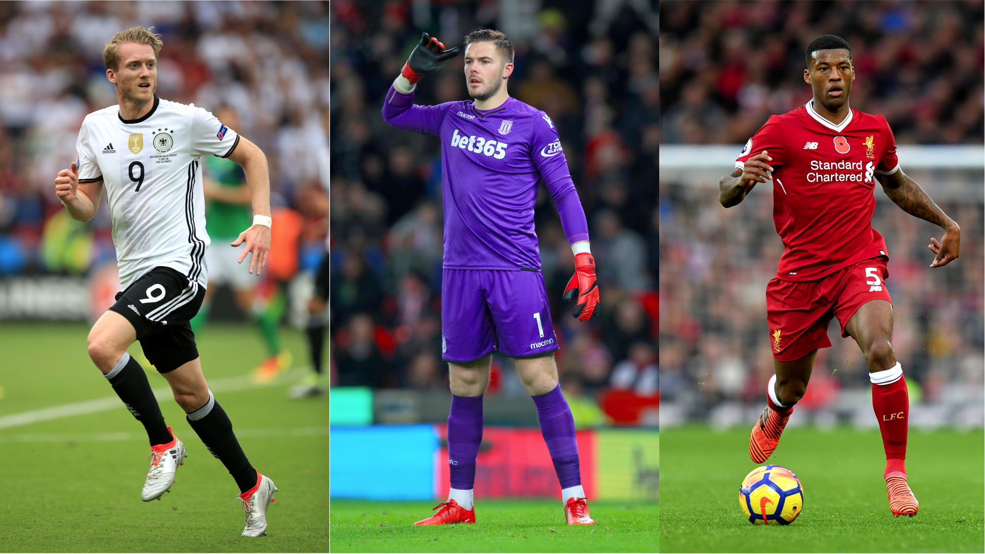 Andre Schurlle, Jack Butland and Georginio Wijnaldum