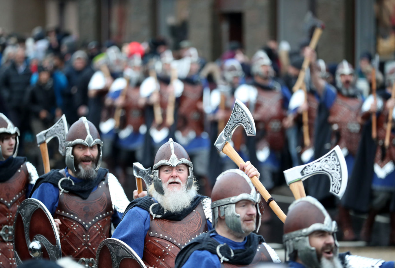 In Pictures: Vikings of all ages push the burning boat out for Up Helly ...