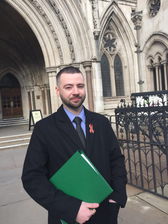 Claimant Jason Evans outside the Royal Courts of Justice (Cathy Gordon/PA)