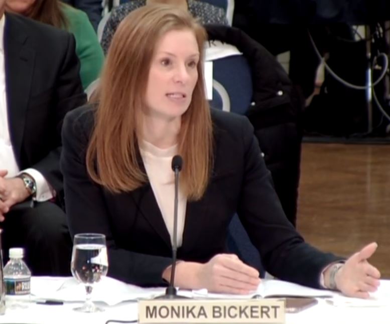 Facebook's Monika Bickert giving evidence to MPs (www.parliamentlive.tv/PA)
