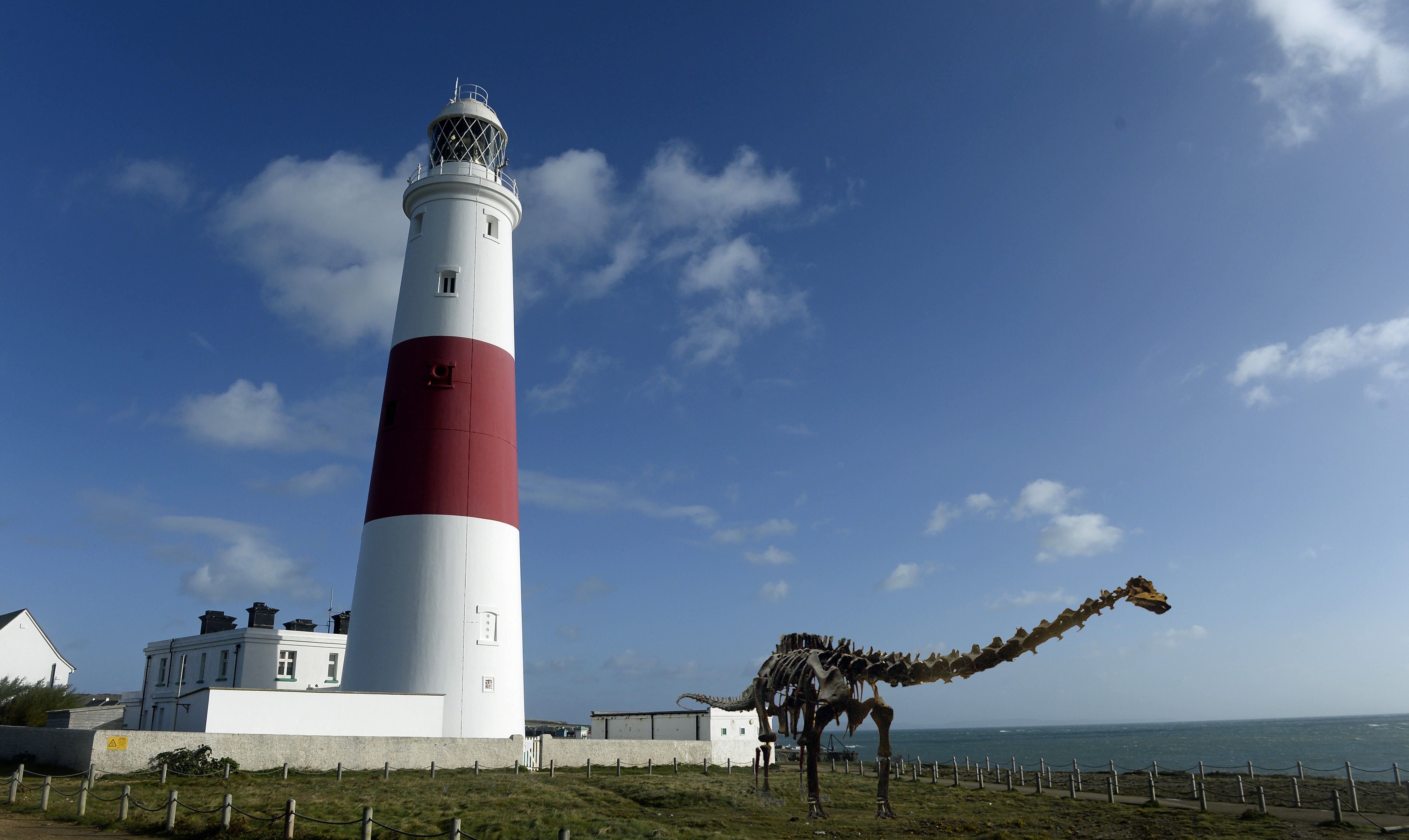 General view of Portland Bill lighthouse in Dorset