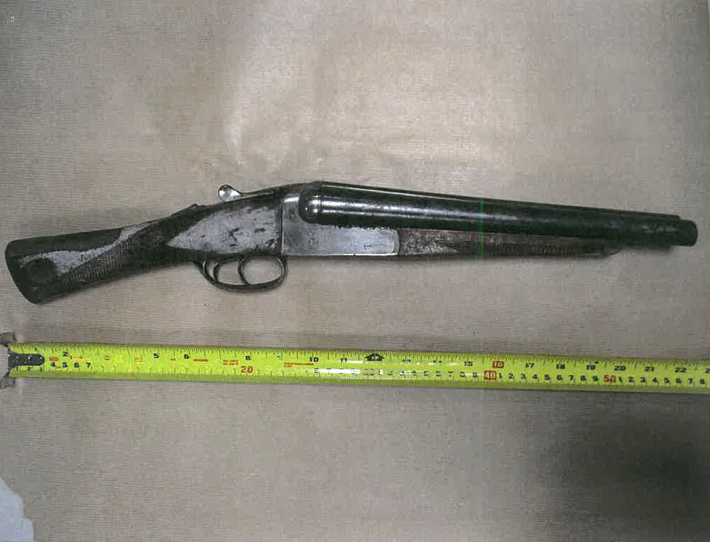 A sawn off double barrel shotgun that was recovered in a children’s park near Stanley Rise, Chelmsford (Essex Police/PA)