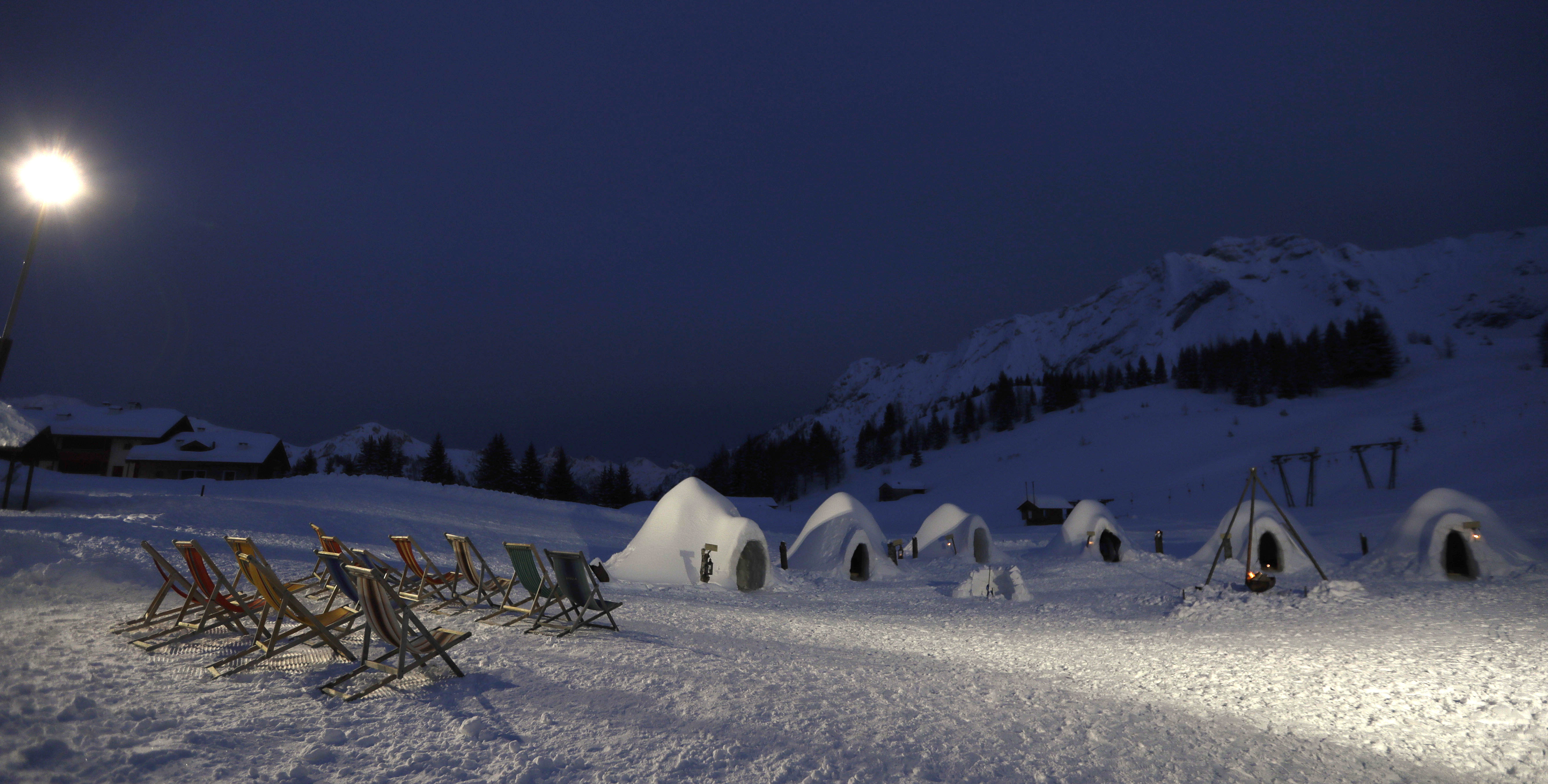 A night view at the igloo village (Luca Bruno/AP)
