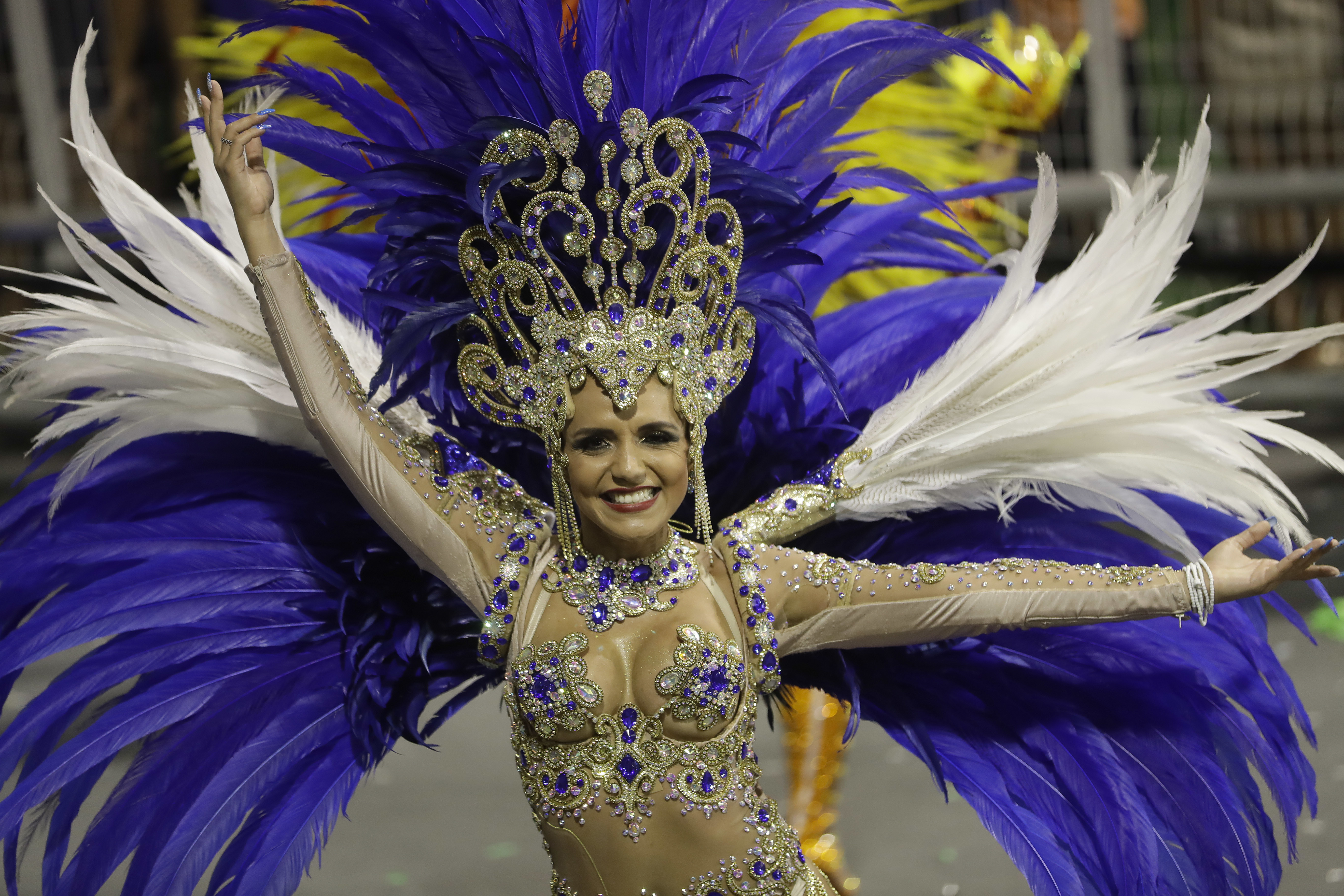 A dancer from the Academicos do Tatuape samba school (Andre Penner/AP)