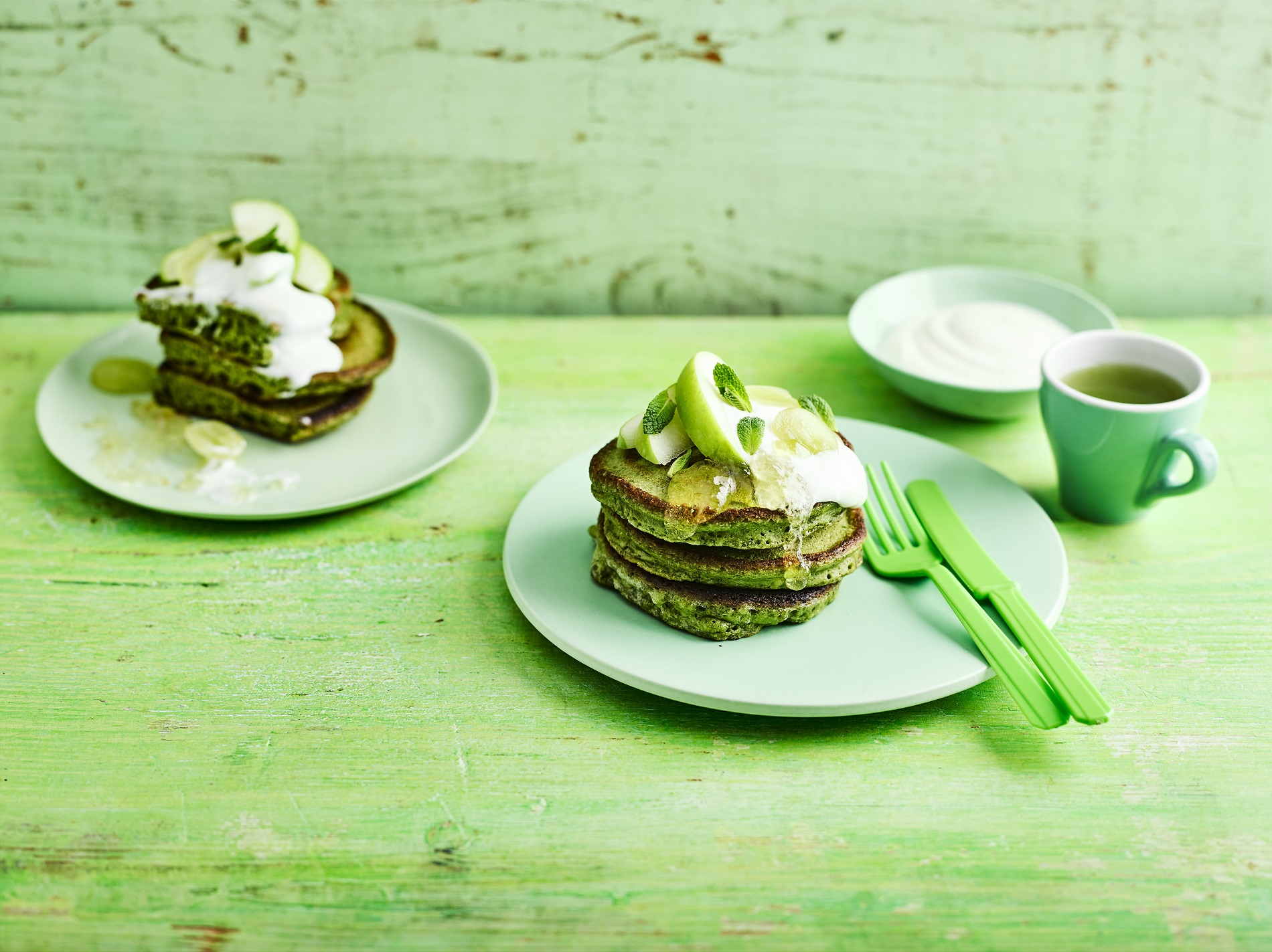 Matcha pancakes (BBC Good Food/PA)