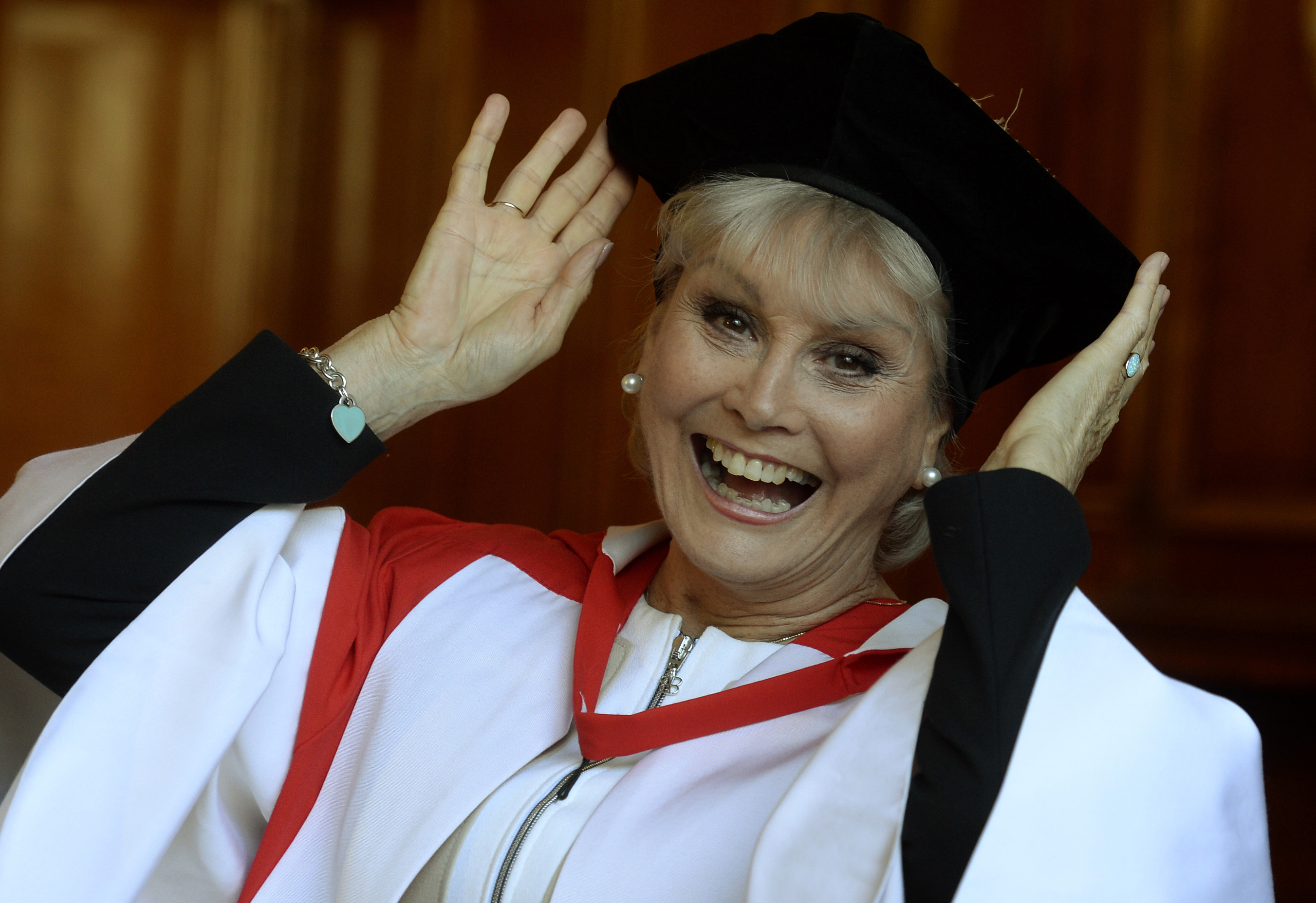  Angela Rippon awarded an honorary doctor of civil law degree at Newcastle Universityi n 2014. (Owen Humphreys/PA) 