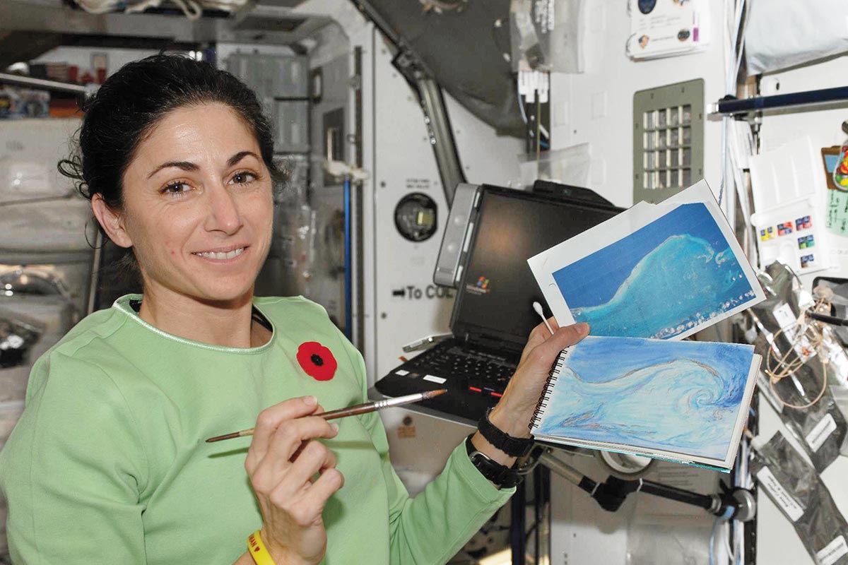 Known as 'The Artistic Astronaut', Stott even managed to paint during her 2009 space mission (NASA/PA)