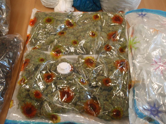Drugs recovered from a police raid in Glasgow (Police Scotland/PA)