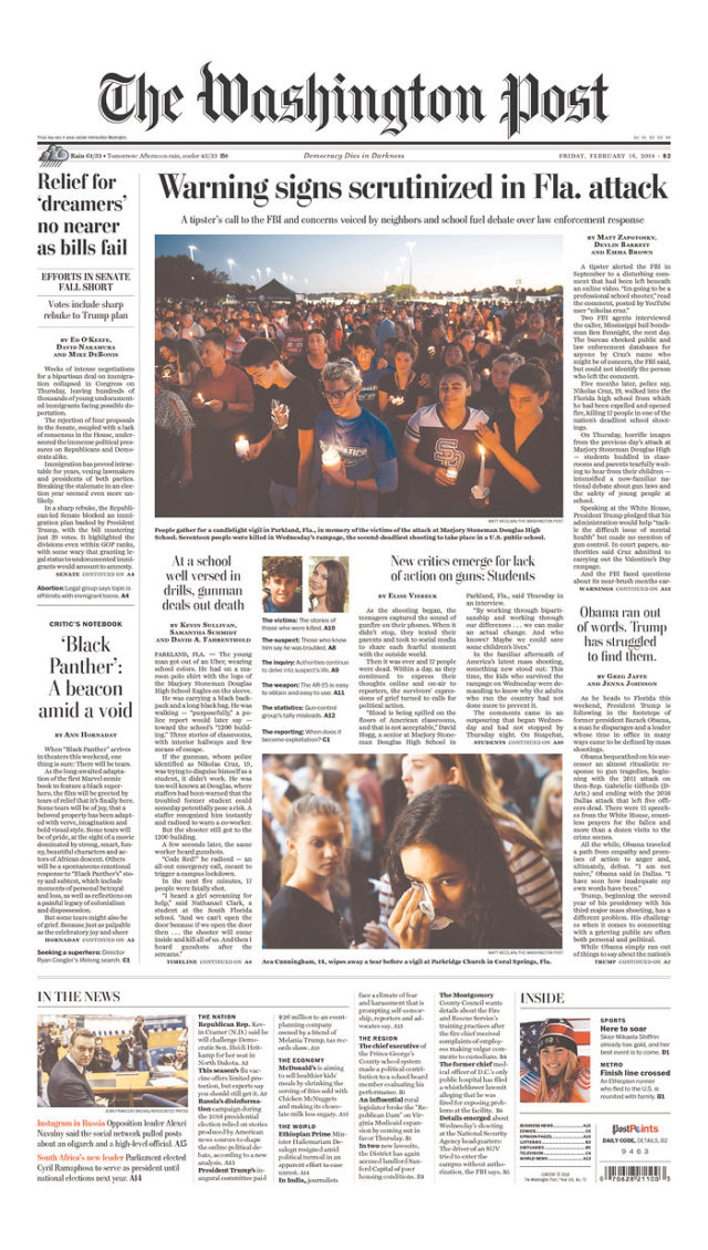 The Washington Post front page/ The Washington Post