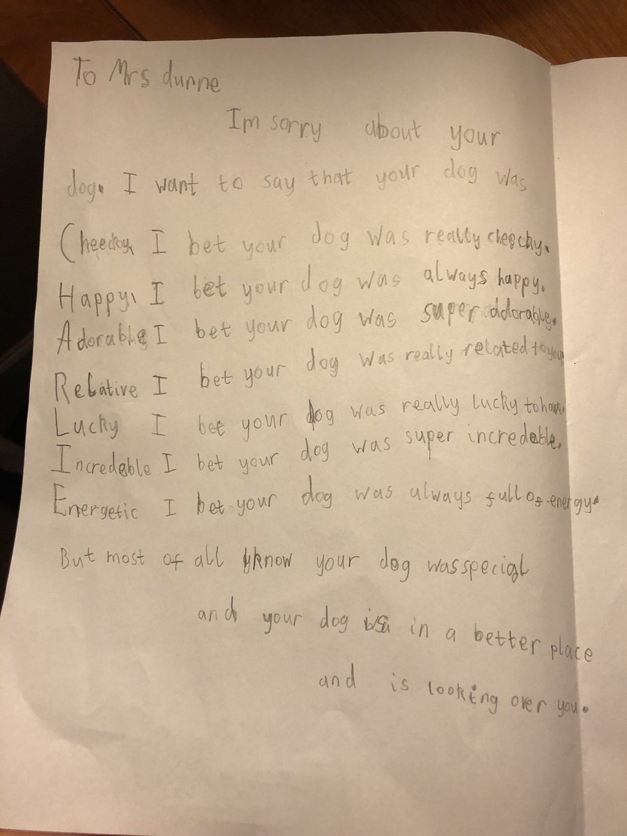 The poem the young boy wrote for his teacher (@luciedunne_/PA)