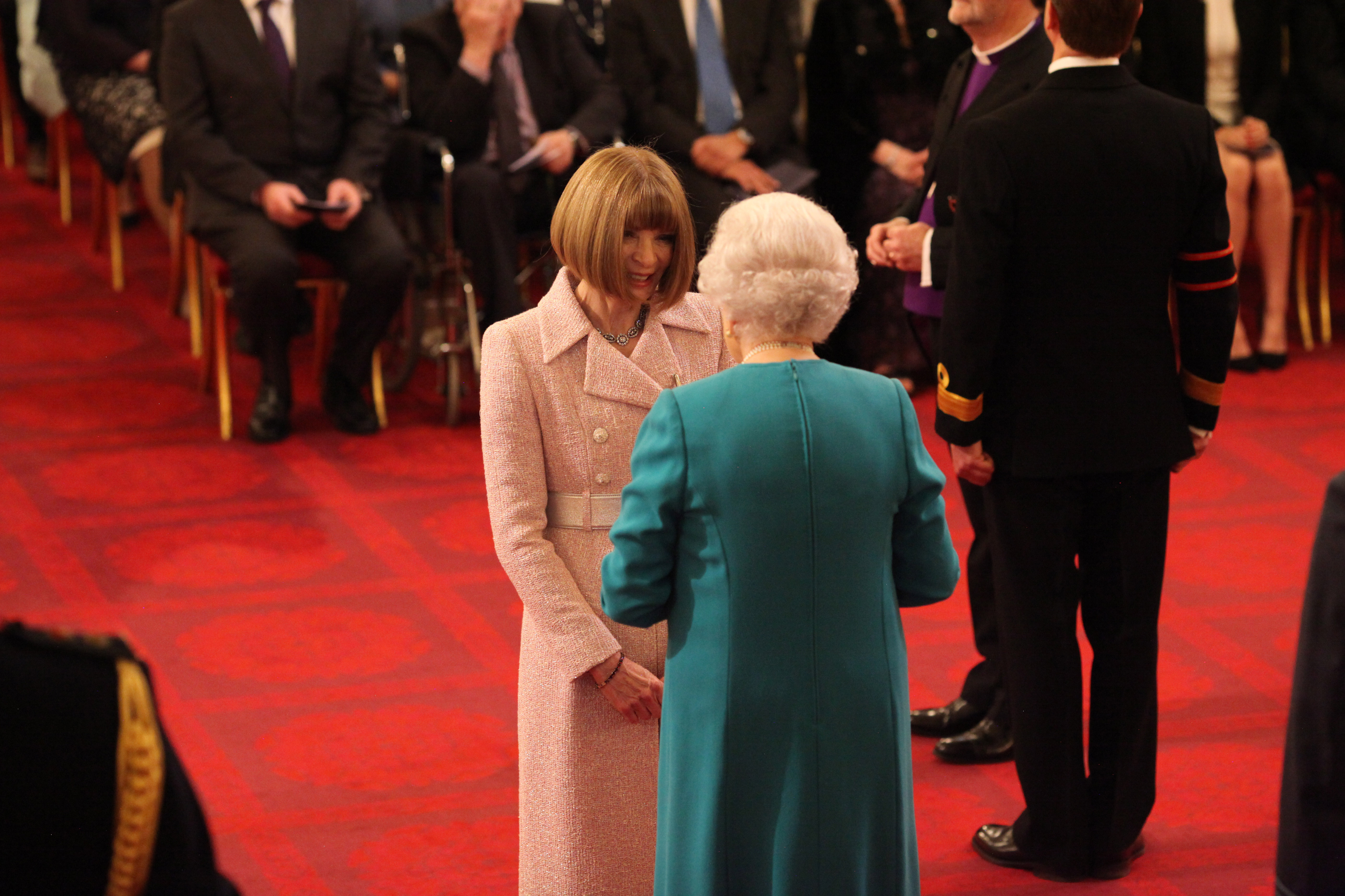 The Queen gives Anna Wintour a damehood at Buckingham Palace