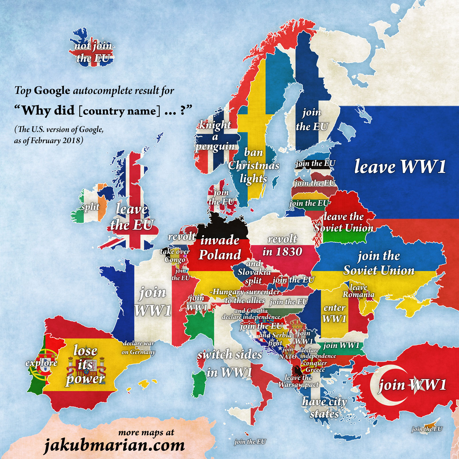 The  autocomplete map of Europe