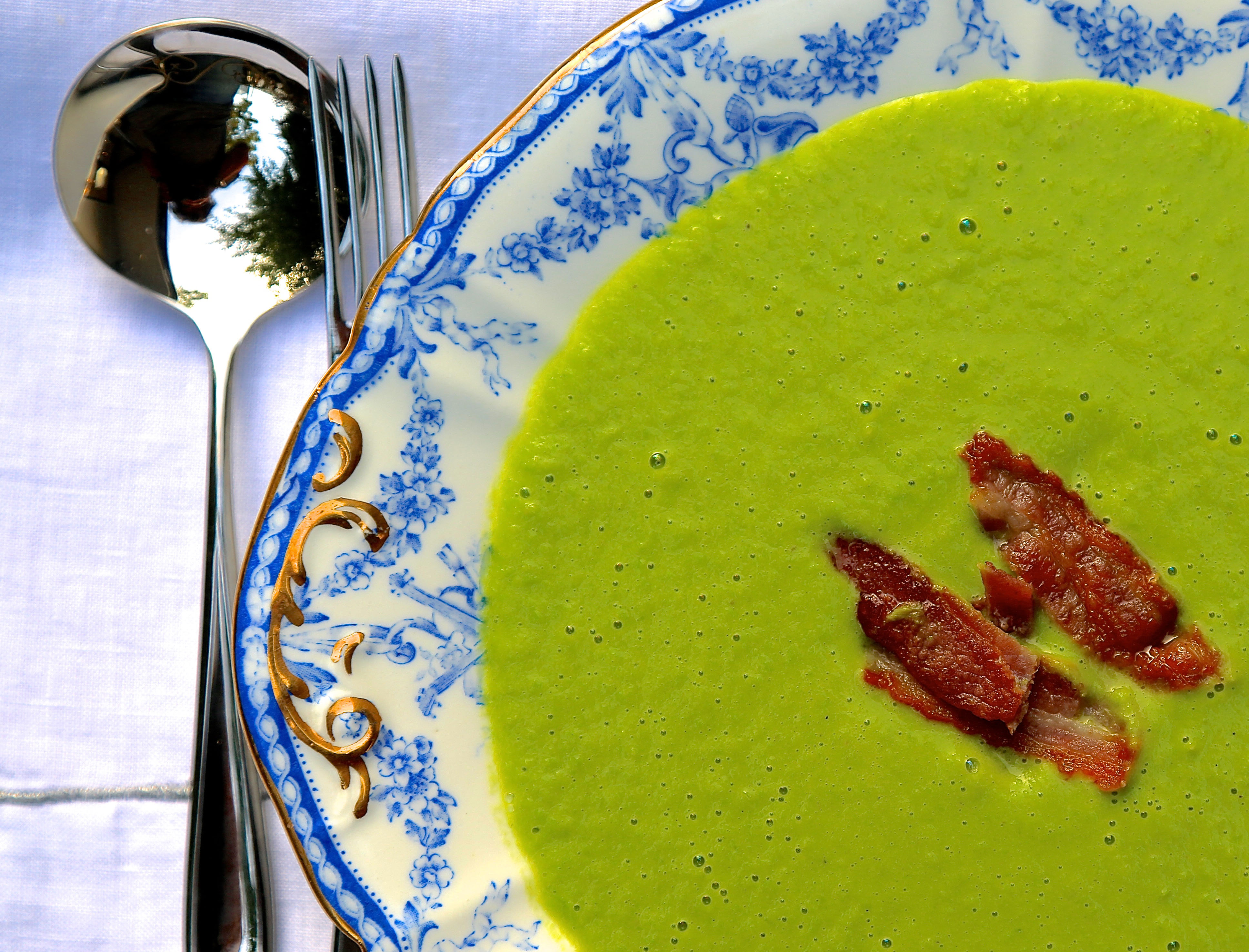 Pea and bacon soup (Mark Adderley/PA)