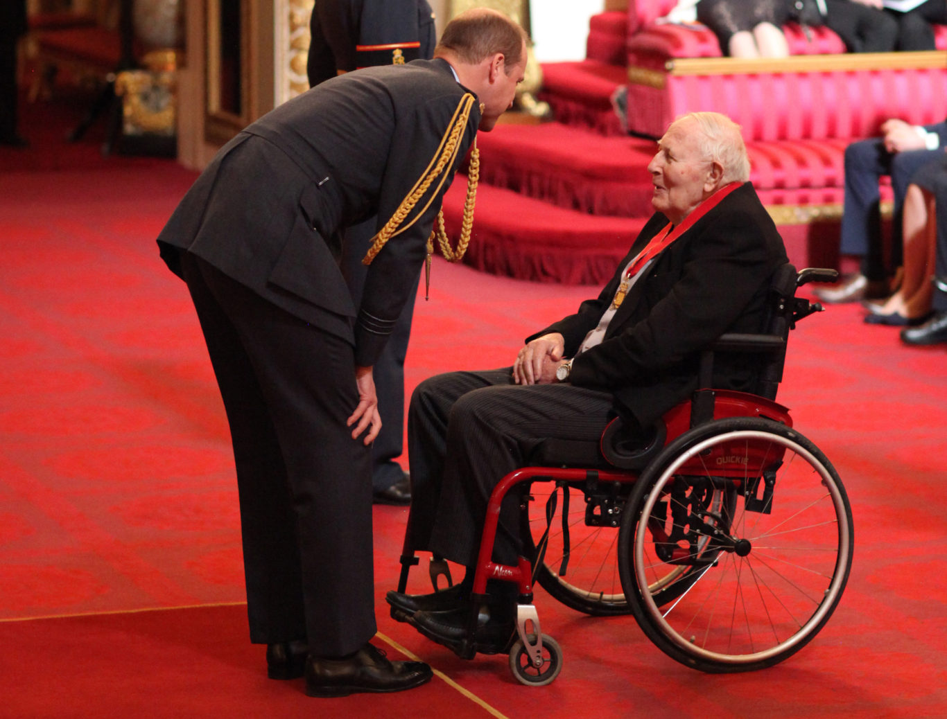 Sir Roger Bannister was made a Companion of Honour by the Duke of Cambridge (PA)