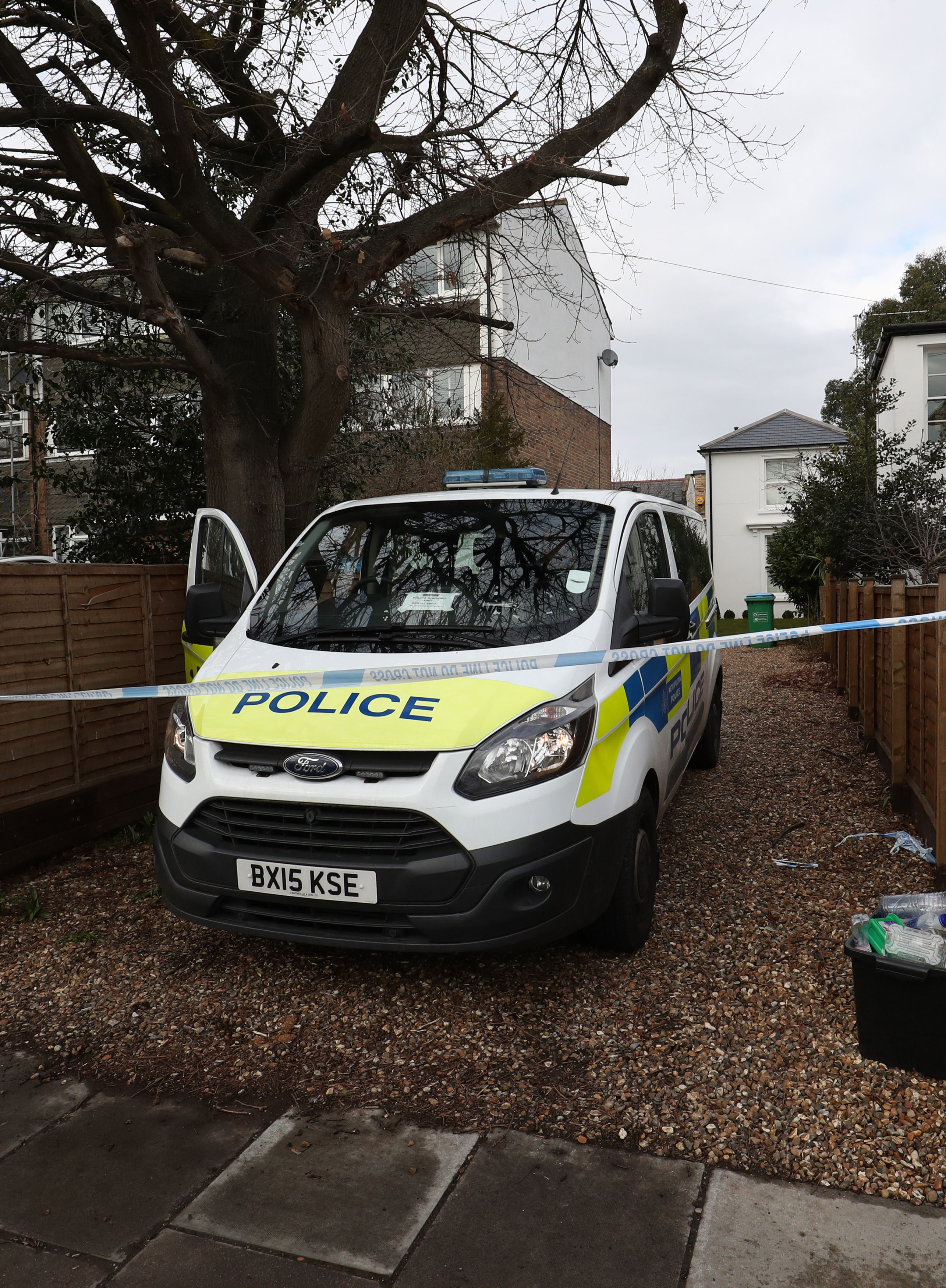 Police at a property in South Road, Twickenham (Jonathan Brady/PA)