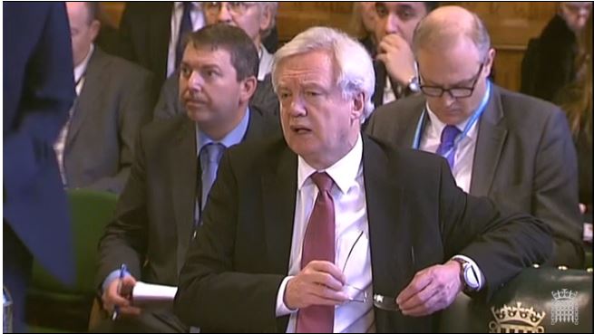 David Davis gives evidence to the House of Commons European Scrutiny Committee (www.parliamentlive.tv)