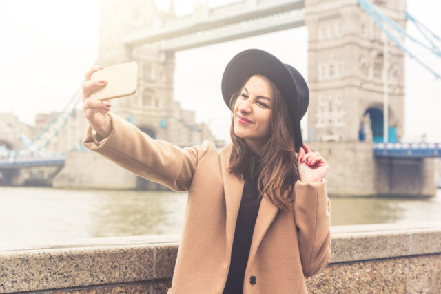 Woman taking selfie