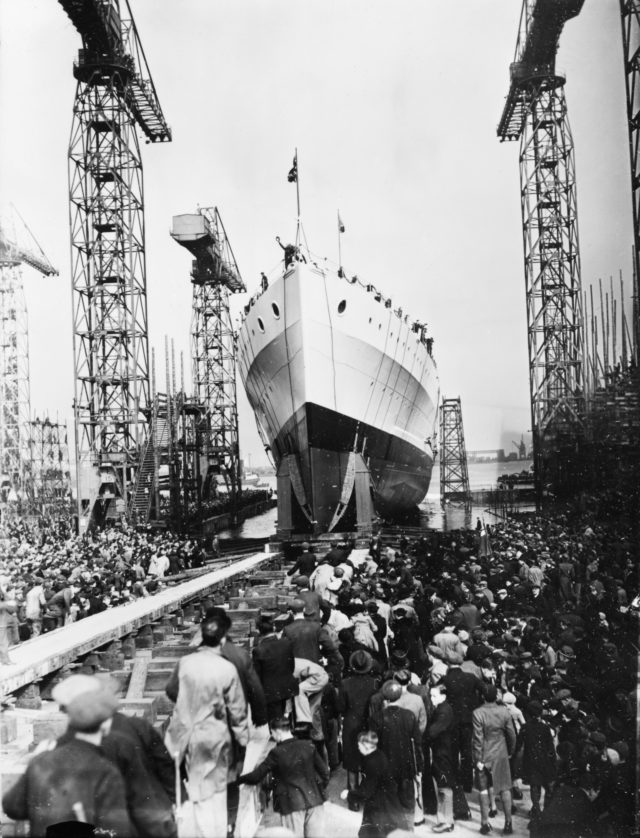 HMS Belfast was launched in a ceremony on March 17, 1938 (IWM/PA)