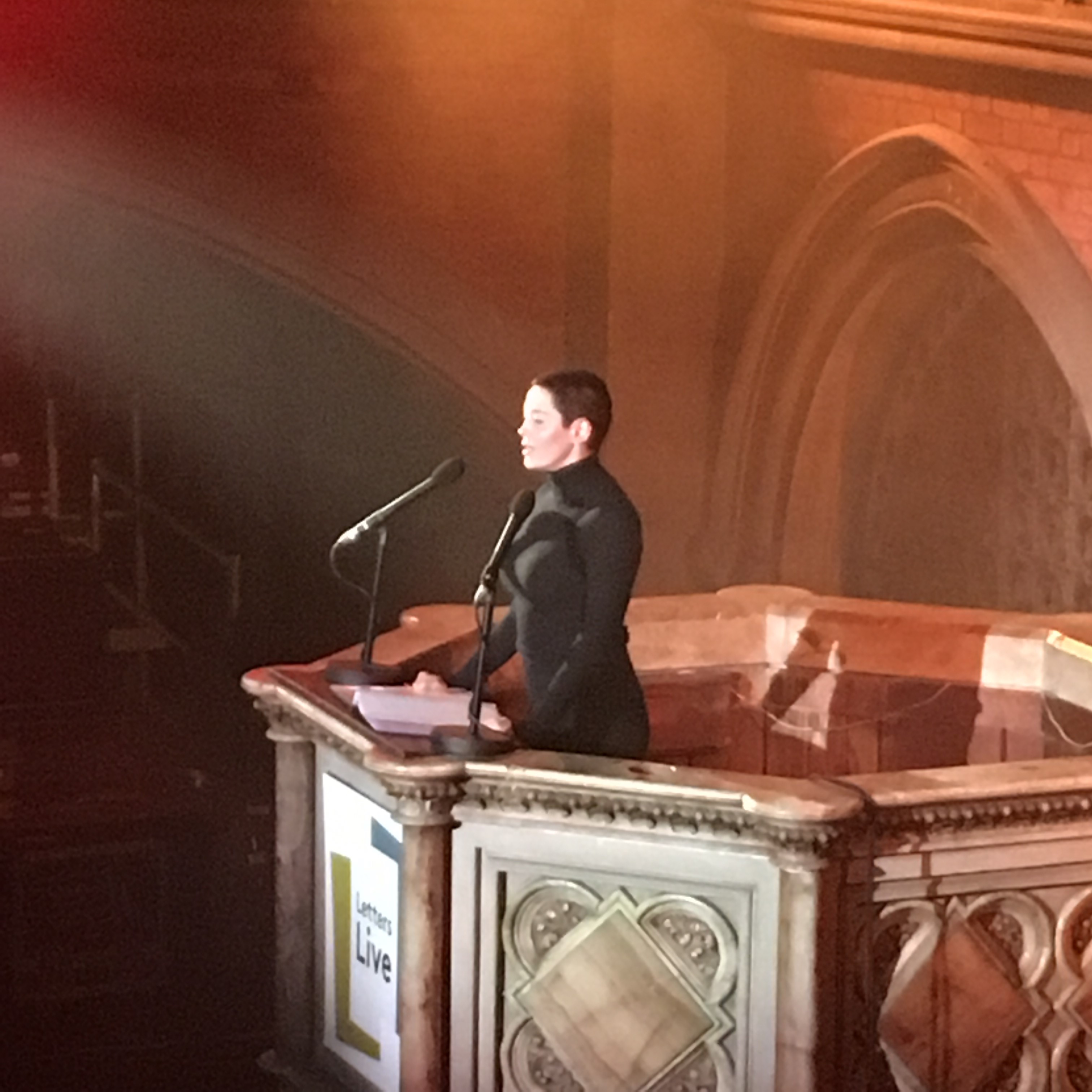 McGowan at the lectern of the Union Chapel 