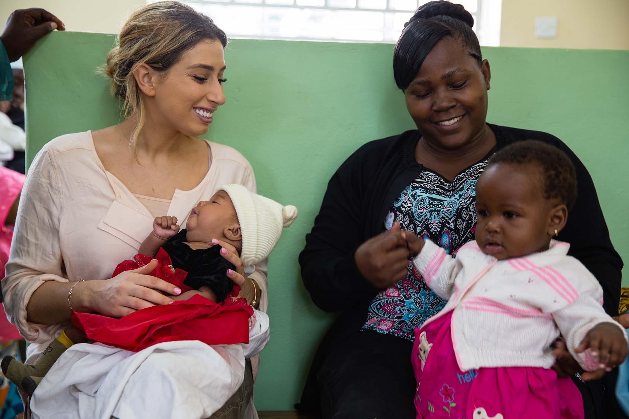 Stacey Solomon visits a health centre in Kampala (Esther Mbabazi)