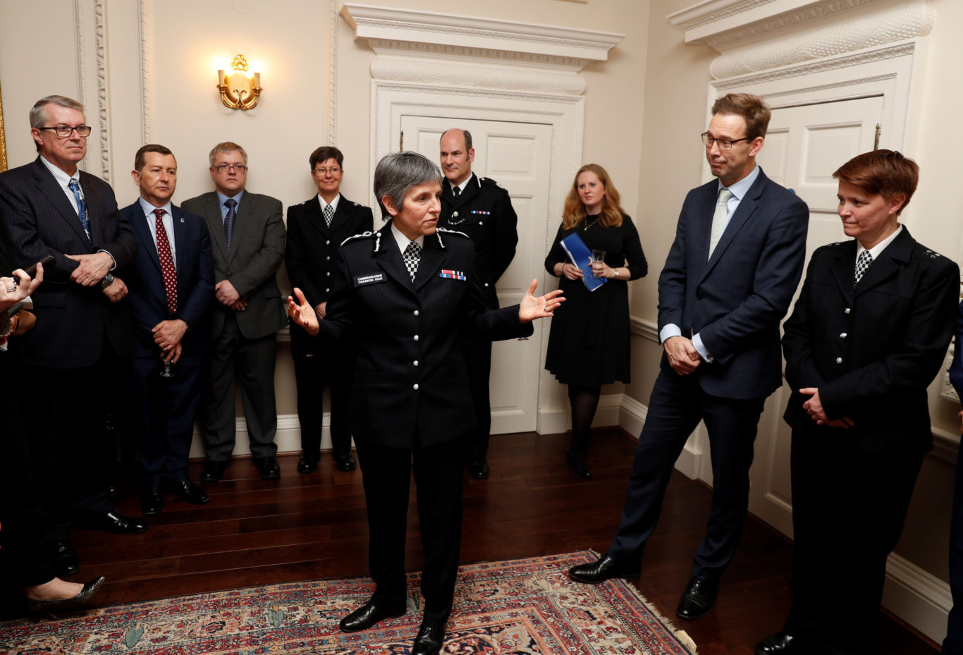 Metropolitan Police Commissioner Cressida Dick makes a speech during the reception (Adrian Dennis/PA)