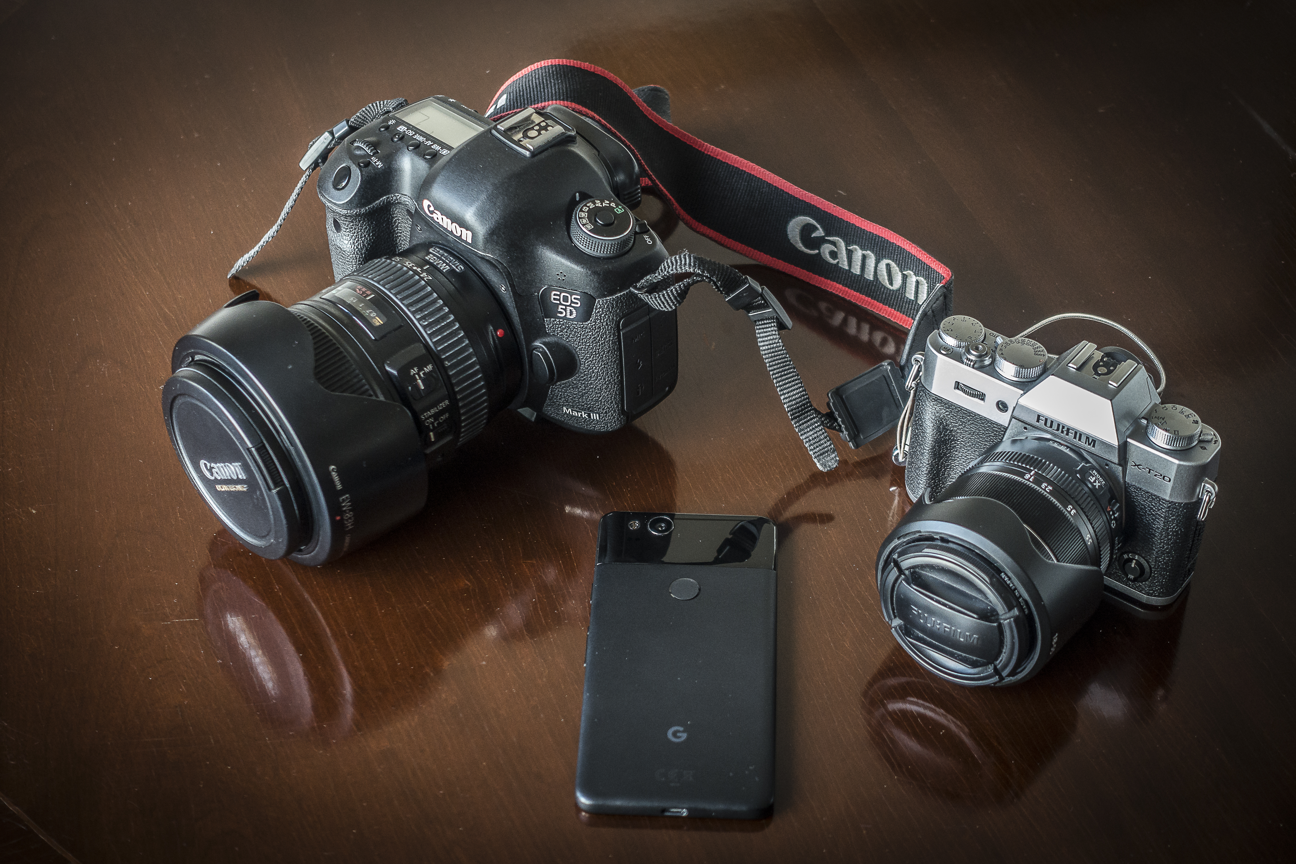 Three different cameras