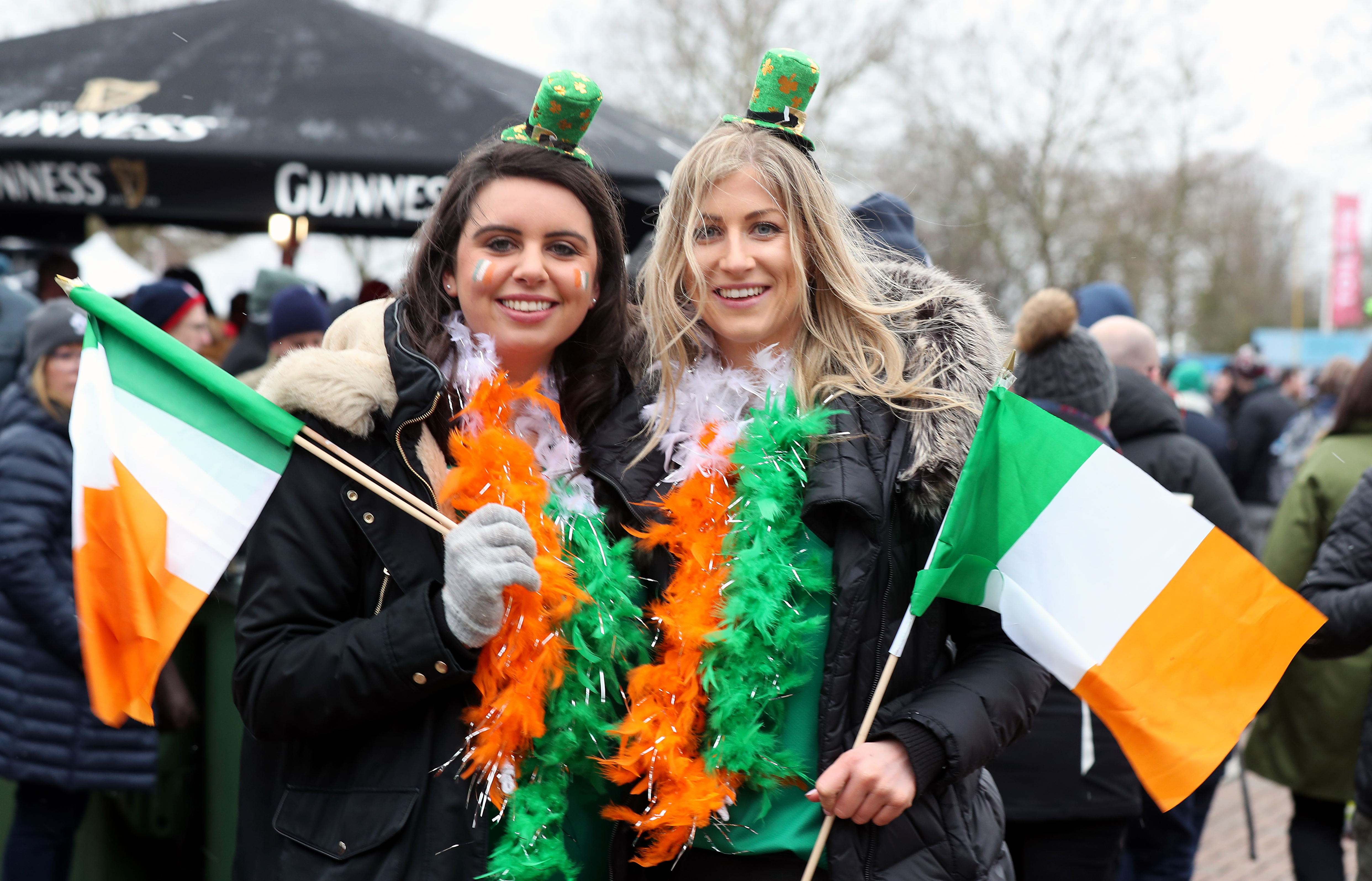 Ireland fans prior to the NatWest 6 Nations match at Twickenham Stadium, London 