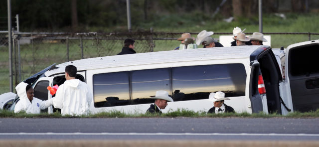 Officials at the scene in Round Rock, Texas (Eric Gay/AP)