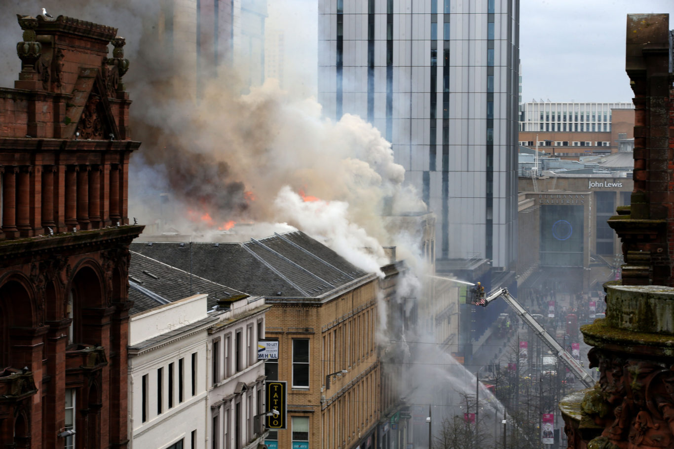 Fire crews warned local residents to keep their windows closed due to fears of asbestos (Jane Barlow/PA)