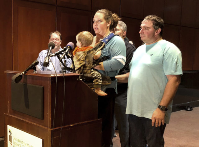 Jaelynn Willey's parents during a press conference (Marissa Lang/The Washington Post via AP)