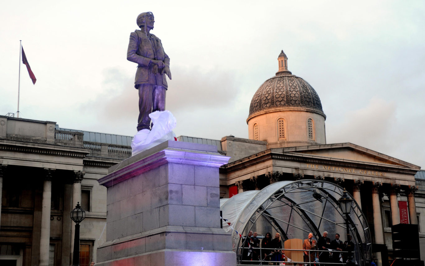 A memorial statue of Battle of Britain hero Sir Keith Park featured on the fourth plinth in 2009 (Zak Hussein/PA)