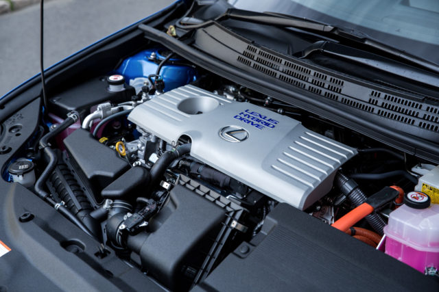 A 1.8-litre petrol engine is linked to an electric motor
