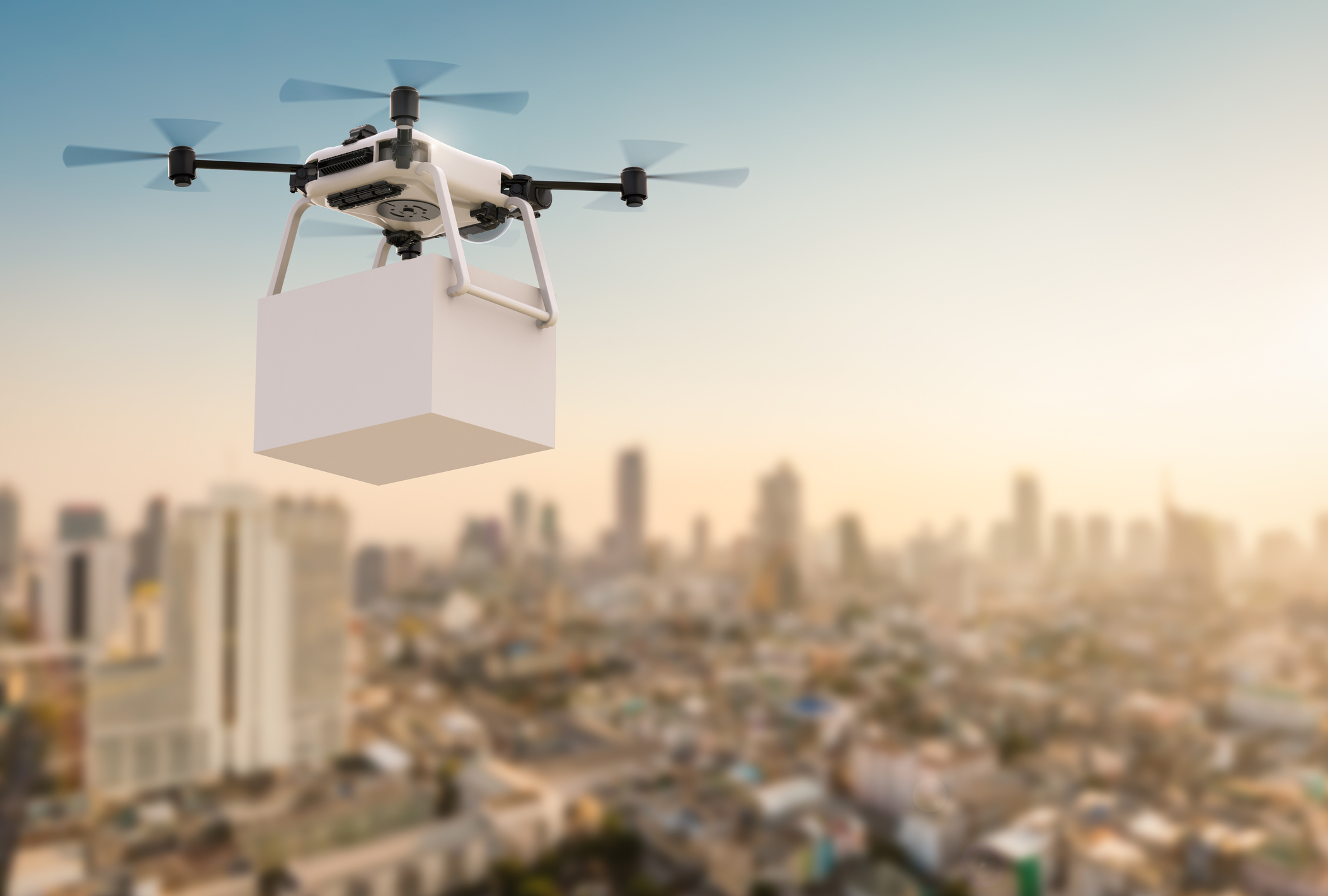 3d rendering delivery drone flying with cityscape background (Thinkstock/PA)