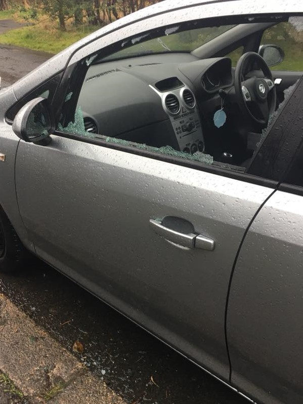 Thieves smashed a window to open the bonnet. (PA)